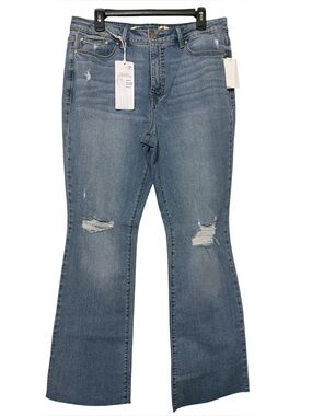 Seven7 Women’s Distressed Mid-Blue Bootcut Jeans